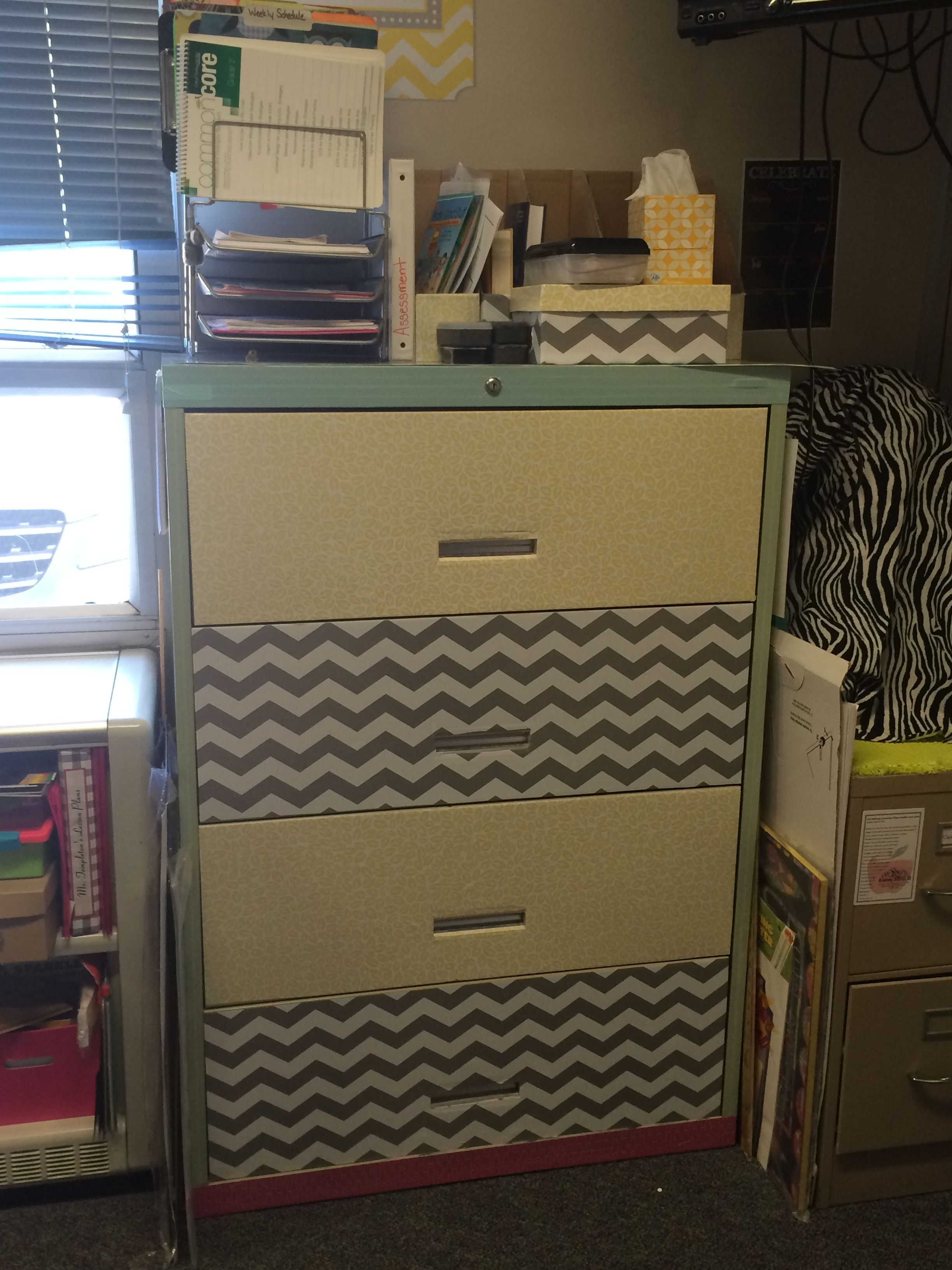 Old File Cabinet That I Covered In Two Patterns Of Shelf Paper And for proportions 2448 X 3264