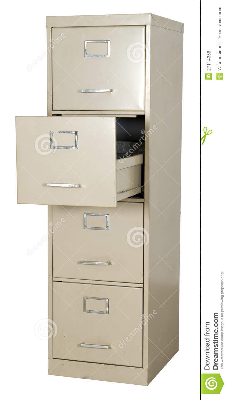 Old Metal Office Filing Cabinet Isolated On White Stock Photo intended for size 742 X 1300