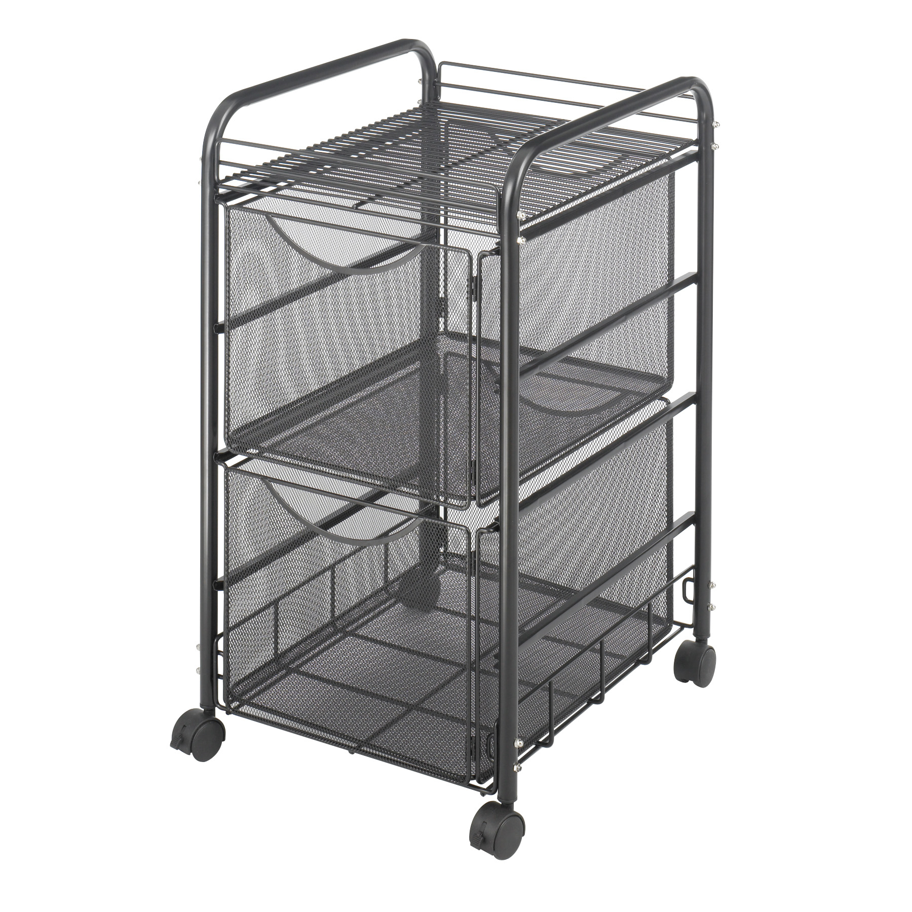 Onyx Mesh File Cart With 2 File Drawers Safco Products within dimensions 1800 X 1800