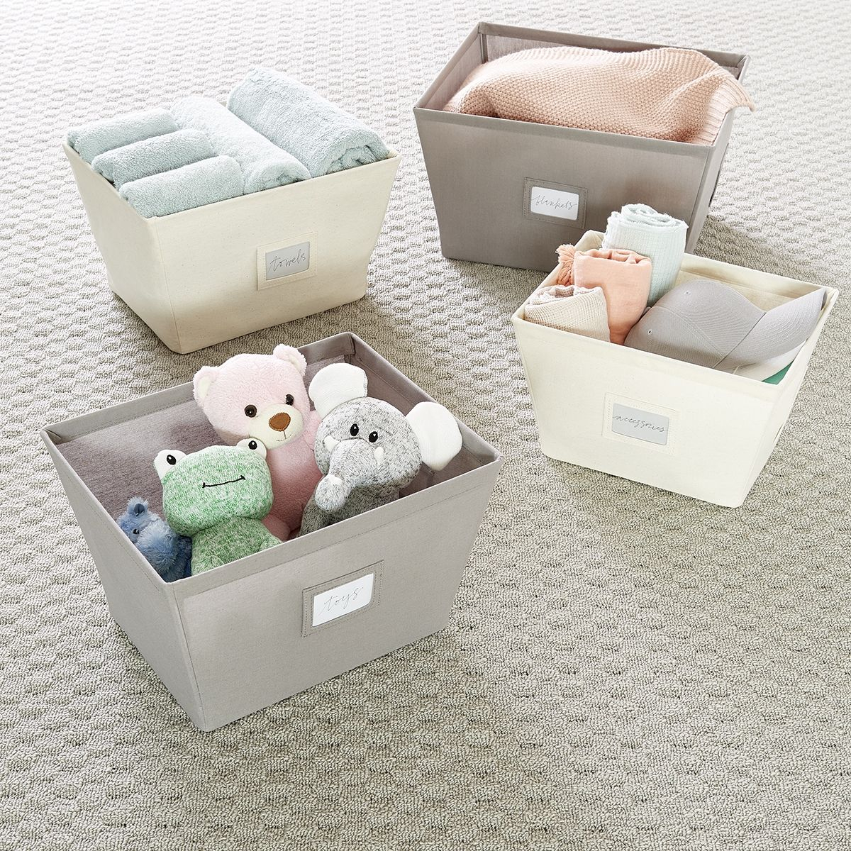 Open Canvas Storage Bins With Labels Customer Favorites Fabric intended for dimensions 1200 X 1200