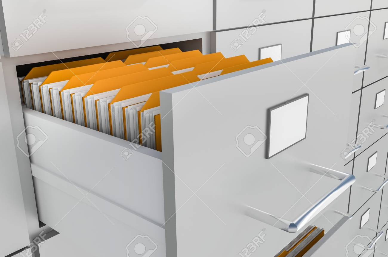 Open Filing Cabinet Drawer With Documents Inside Data Collection in size 1300 X 863