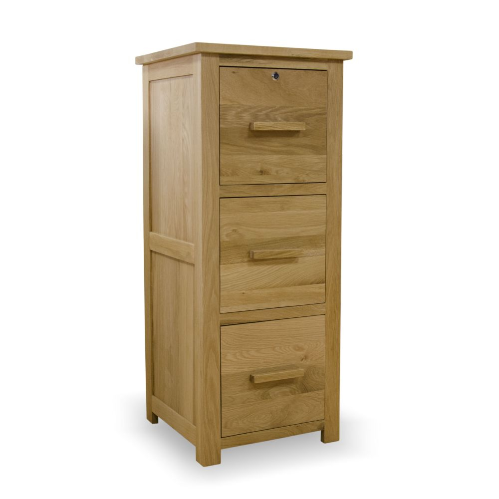 Opus Solid Oak Furniture Three Drawer Filing Cabinet with regard to dimensions 1000 X 1000