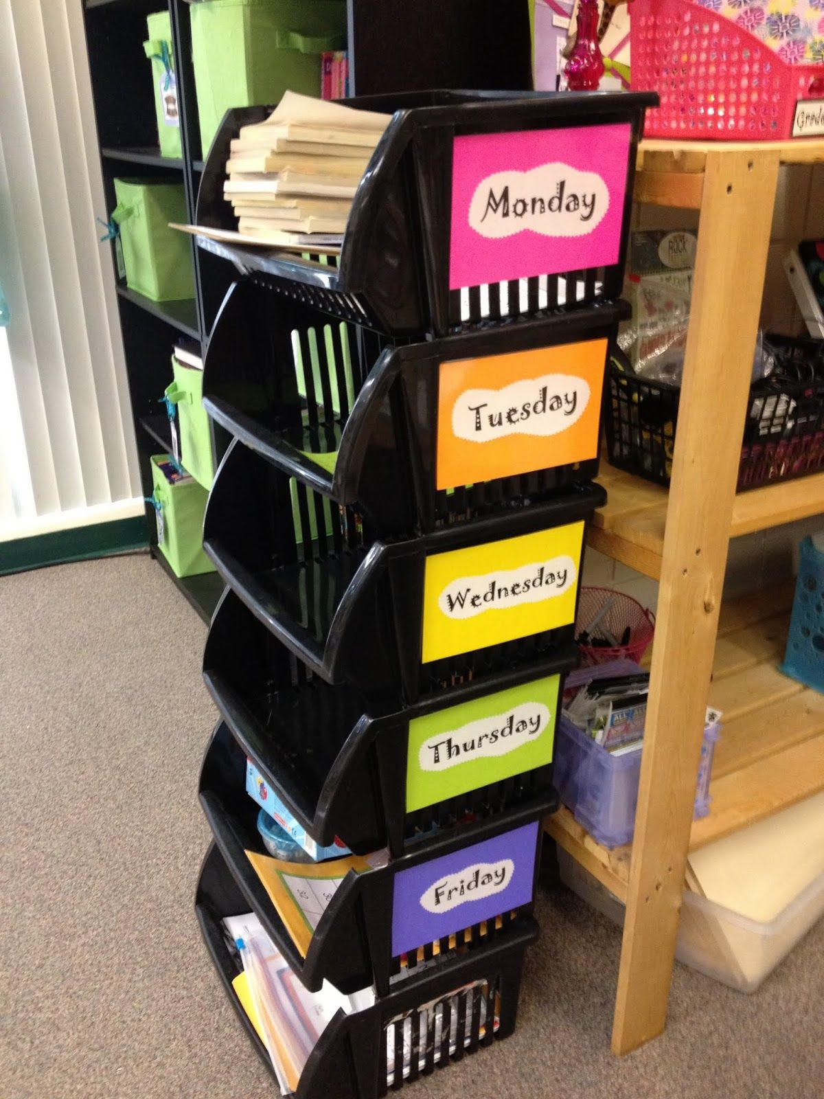 Organize Classroom Materials For The Entire Week In Storage Bins with regard to sizing 1200 X 1600