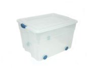 Organize It 84 Qt Latched Storage Tote With Wheels In Clear St21wt throughout proportions 1000 X 1000