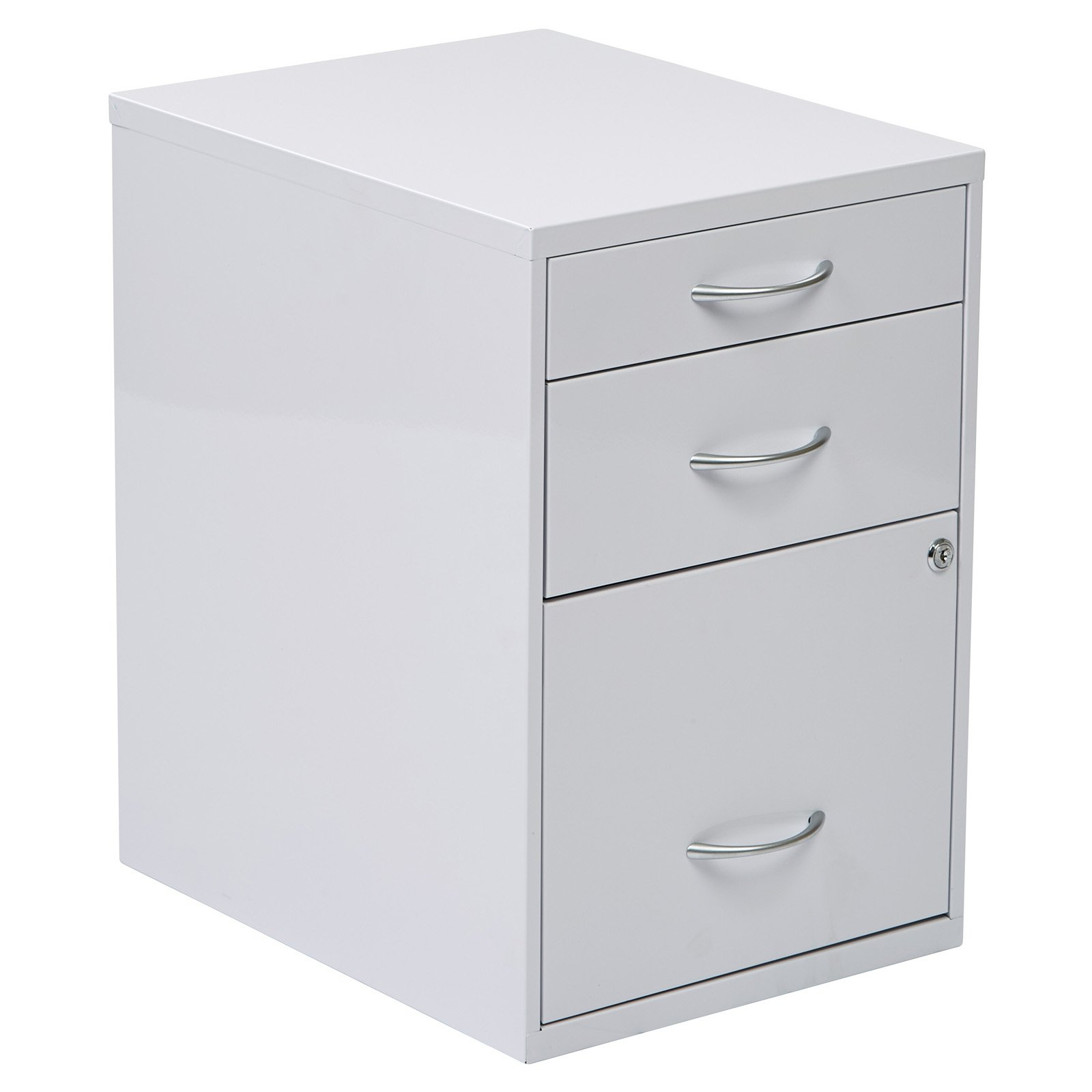 Osp Designs 3 Drawer Vertical Metal Lockable Filing Cabinet White with dimensions 1600 X 1600