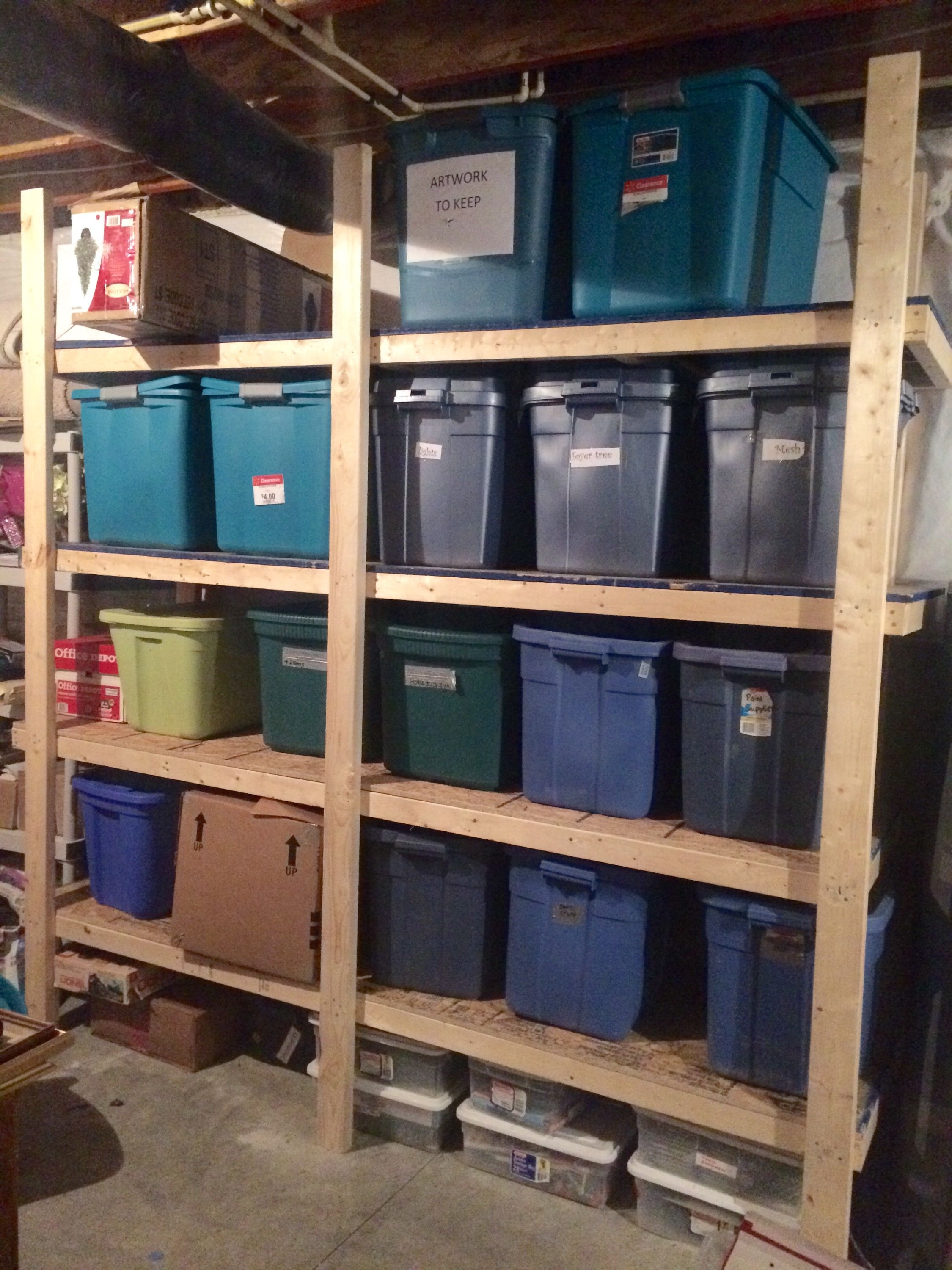 Our 70 Storage Bin Shelving Part One Diy Repurpose Garage intended for measurements 2250 X 3000