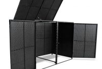 Outdoor Double Pe Rattan Wheelie Bin Storage Shed Garden Storage regarding size 1024 X 1024