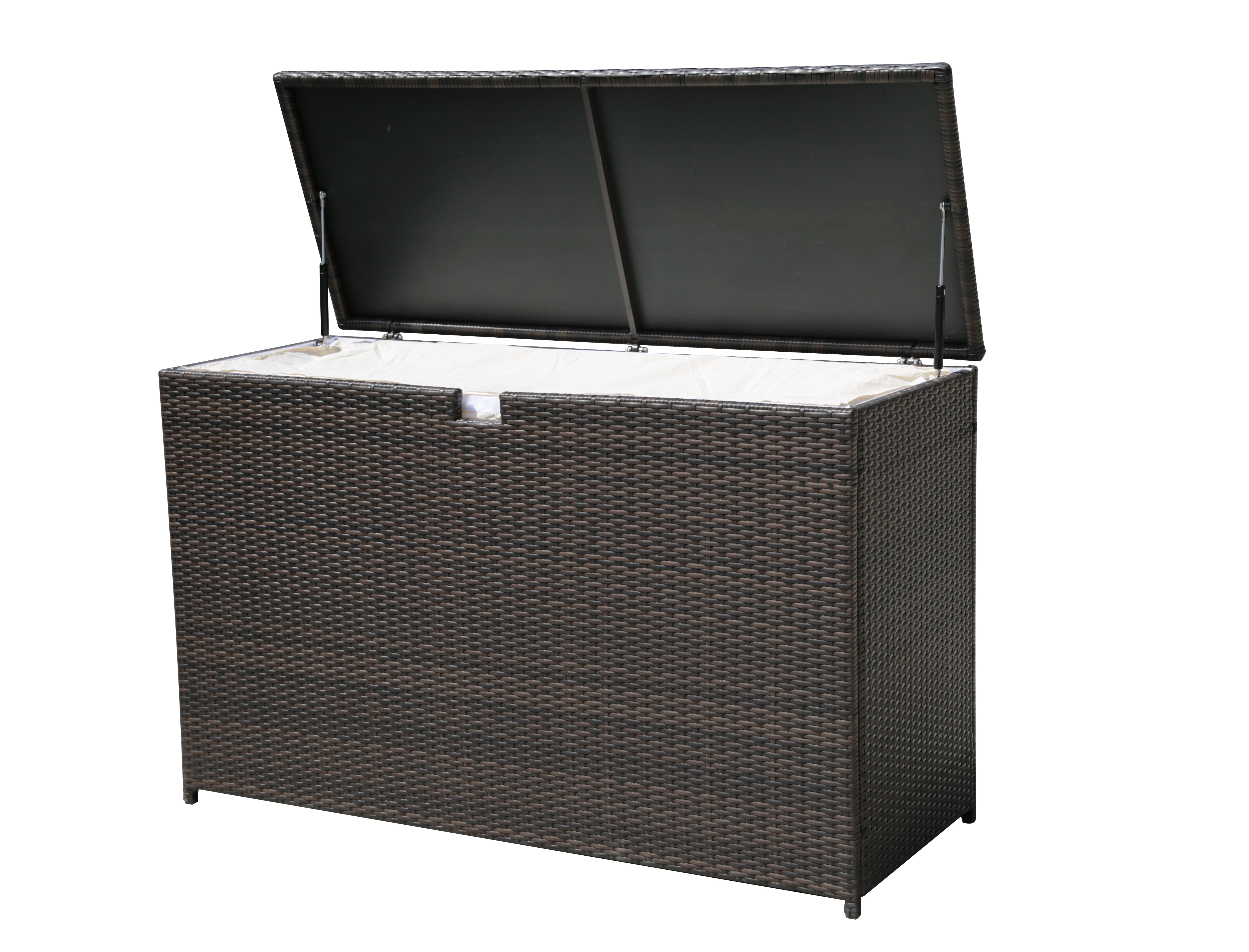 Outdoor Patio Aluminum Frame Wicker Cushion Storage Bin Deck Box pertaining to measurements 4550 X 3468