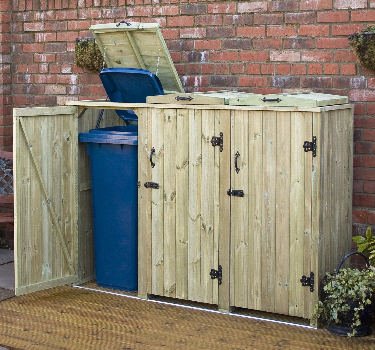 Outdoor Recycling Bin Storage Diy Wheelie Bin Storage Combination intended for proportions 1500 X 1400