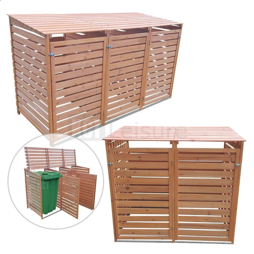 Outdoor Wheelie Bin Storage Double And Triple Shed Wooden Dustbin in proportions 1000 X 1000