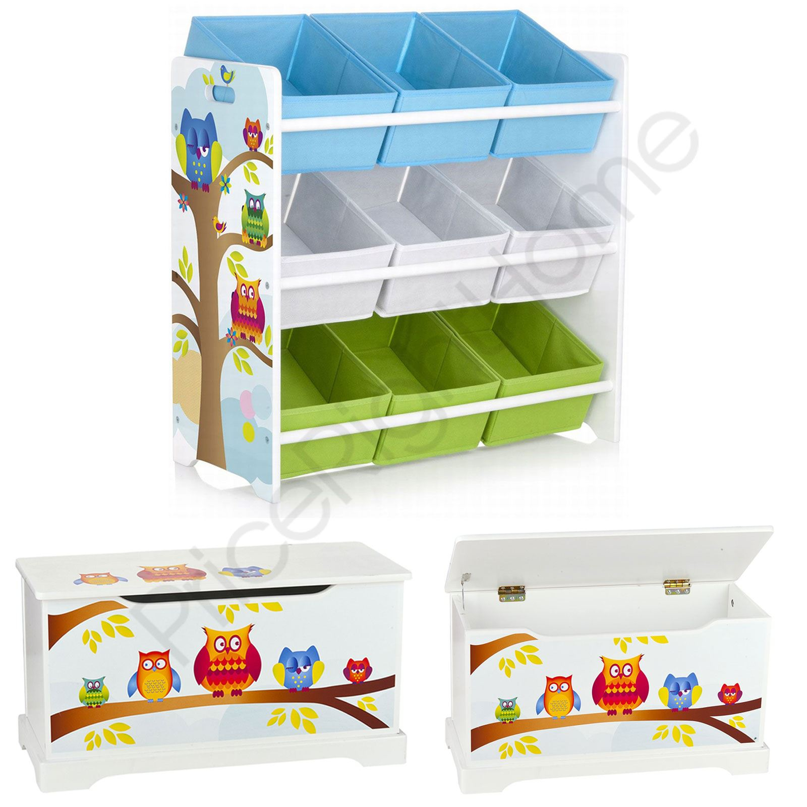 Owls Storage Wooden Toy Box 9 Bin Storage Unit Drawers Kids regarding measurements 1600 X 1600