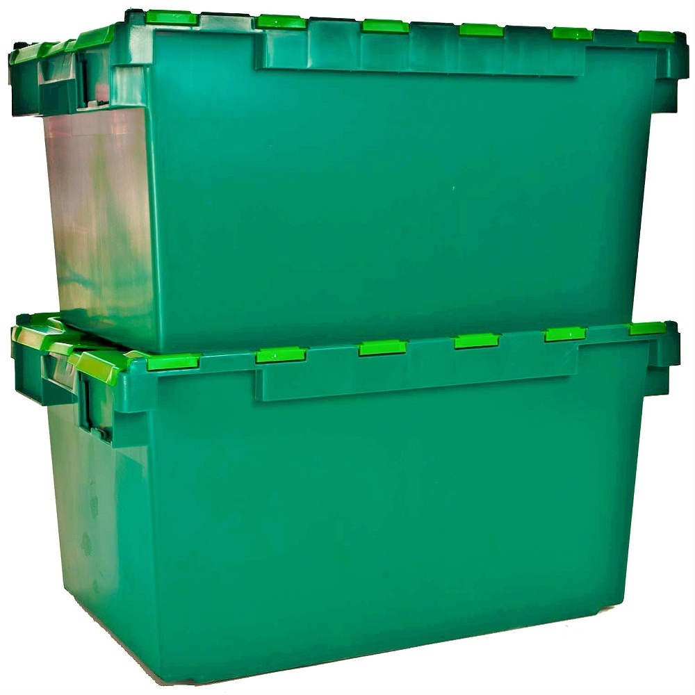 Pack Of 2 80 Litre Heavy Duty Alc Plastic Storage Boxes With Attached Lids with dimensions 1000 X 1000