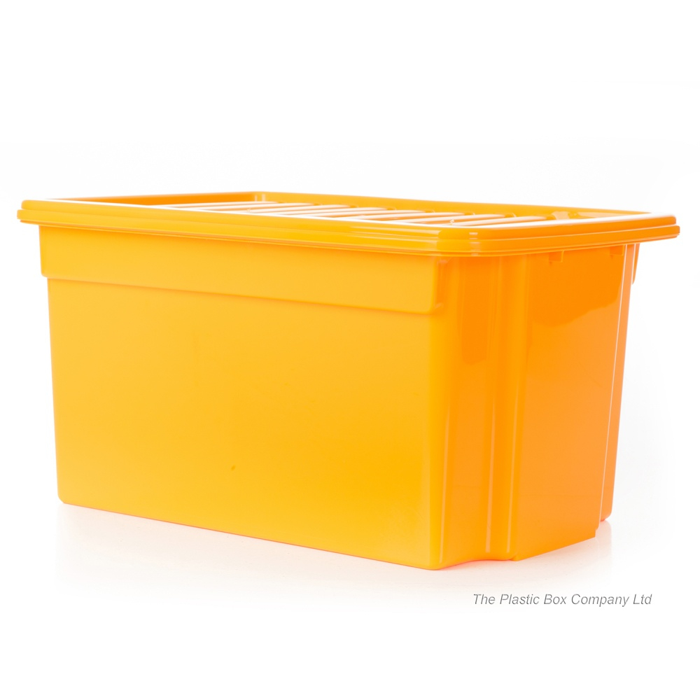Pack Of 5 50 Litre Work Place Boxes With Lids Primary Yellow with regard to dimensions 1000 X 1000