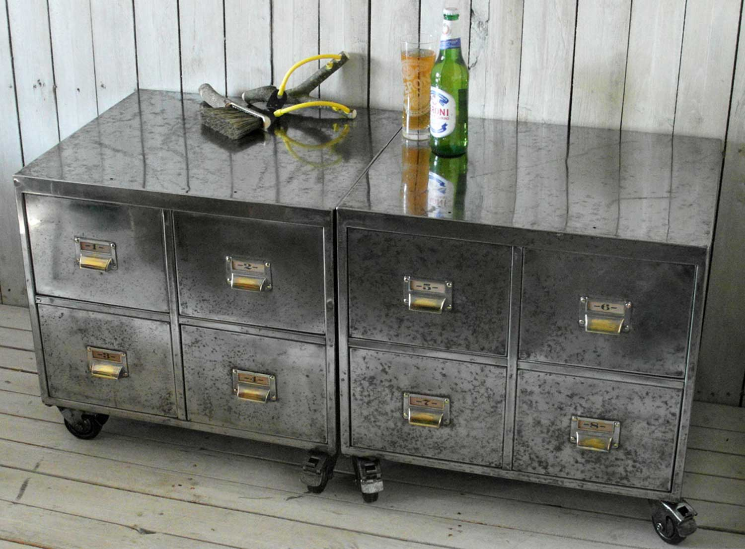 Pair Of Vintage Industrial Steel Bedside Filing Cabinet Home Barn with regard to dimensions 1500 X 1106