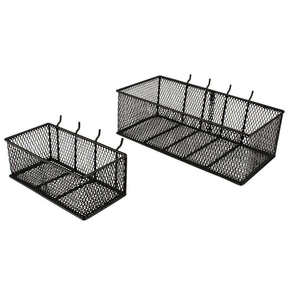 Pegboard Baskets 2 Pack Steel Wire Mesh Garage Wall Organizer within dimensions 1000 X 1000