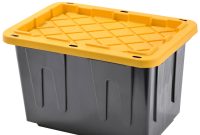 Plastic Heavy Duty Storage Tote Box 23 Gallon Black With Yellow for size 2000 X 2000