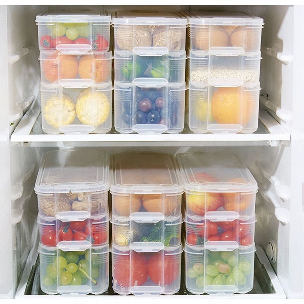 Plastic Storage Bins Refrigerator Storage Box Food Containers For inside dimensions 1000 X 1000