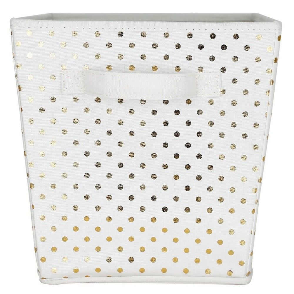 Polka Dot Bin Large White Gold Pillowfort Products Toy with regard to sizing 1000 X 1000