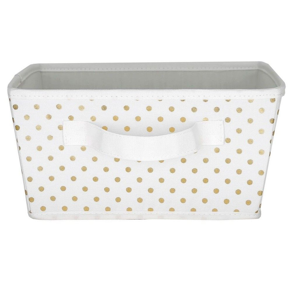 Polka Dot Bin Small White Gold Pillowfort Products White for proportions 1000 X 1000