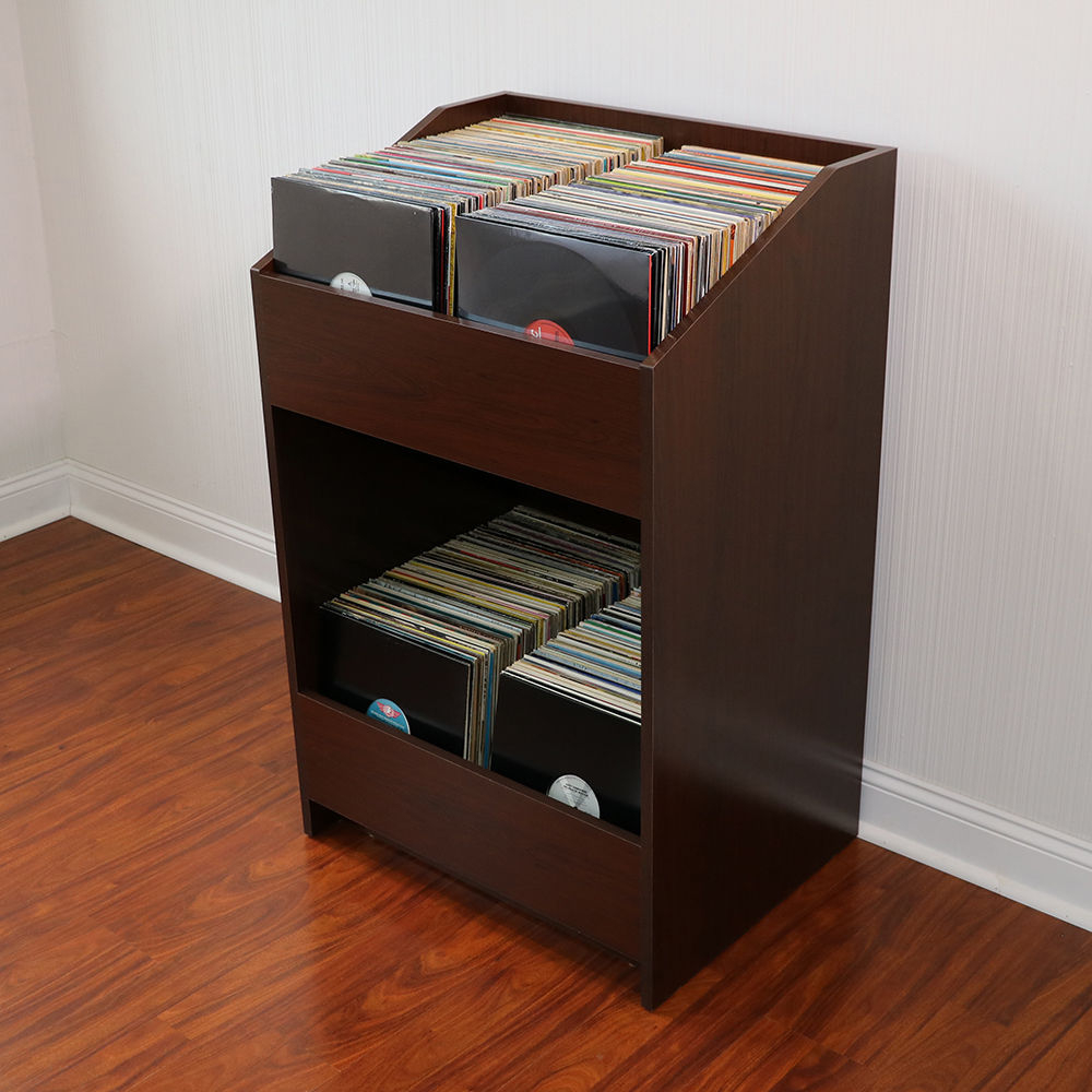 Popsike Lpbin Lp Storage Cabinet In Java Cherry Bin Style throughout size 1000 X 1000