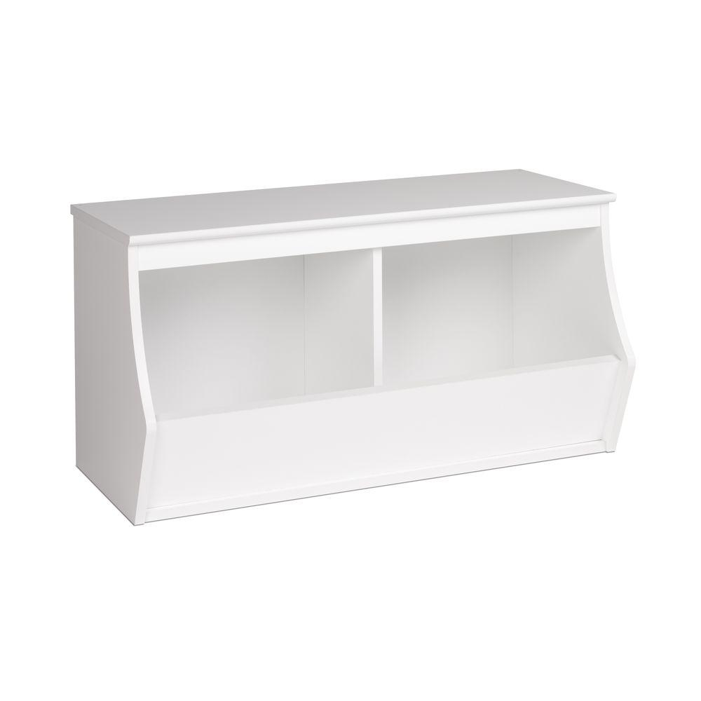 Prepac Monterey 34 In W X 18 In H White Stackable 2 Cube Organizer intended for proportions 1000 X 1000