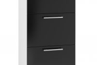 Prism Eco High Quality 3 Drawer Wooden Filing Cabinet Black Gloss with measurements 1860 X 2436