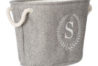 Product Details Gray Laurel Monogram S Storage Bin New House throughout dimensions 2048 X 2048