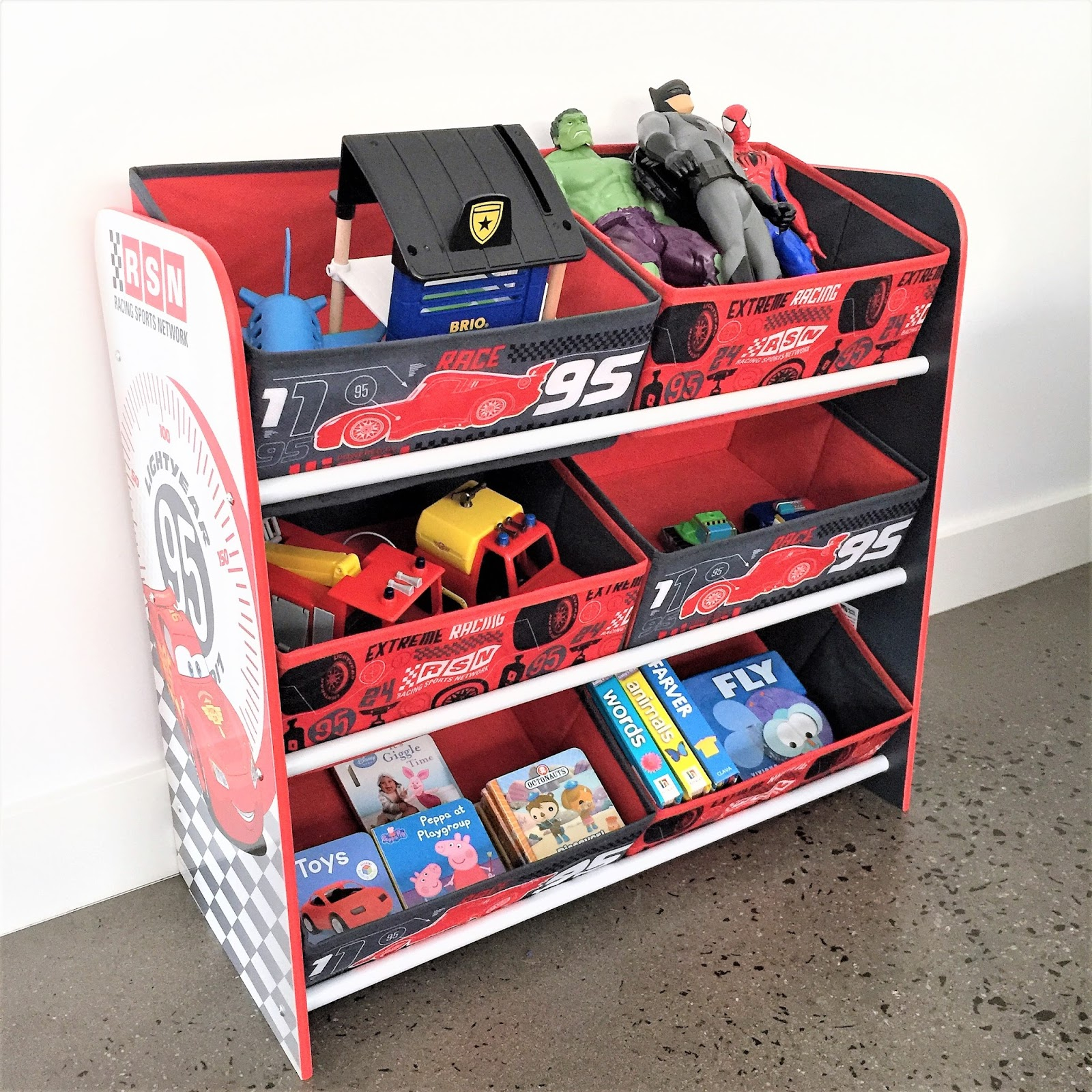 Product Review Worlds Apart Cars 6 Bin Storage From Childsmart for dimensions 1600 X 1600