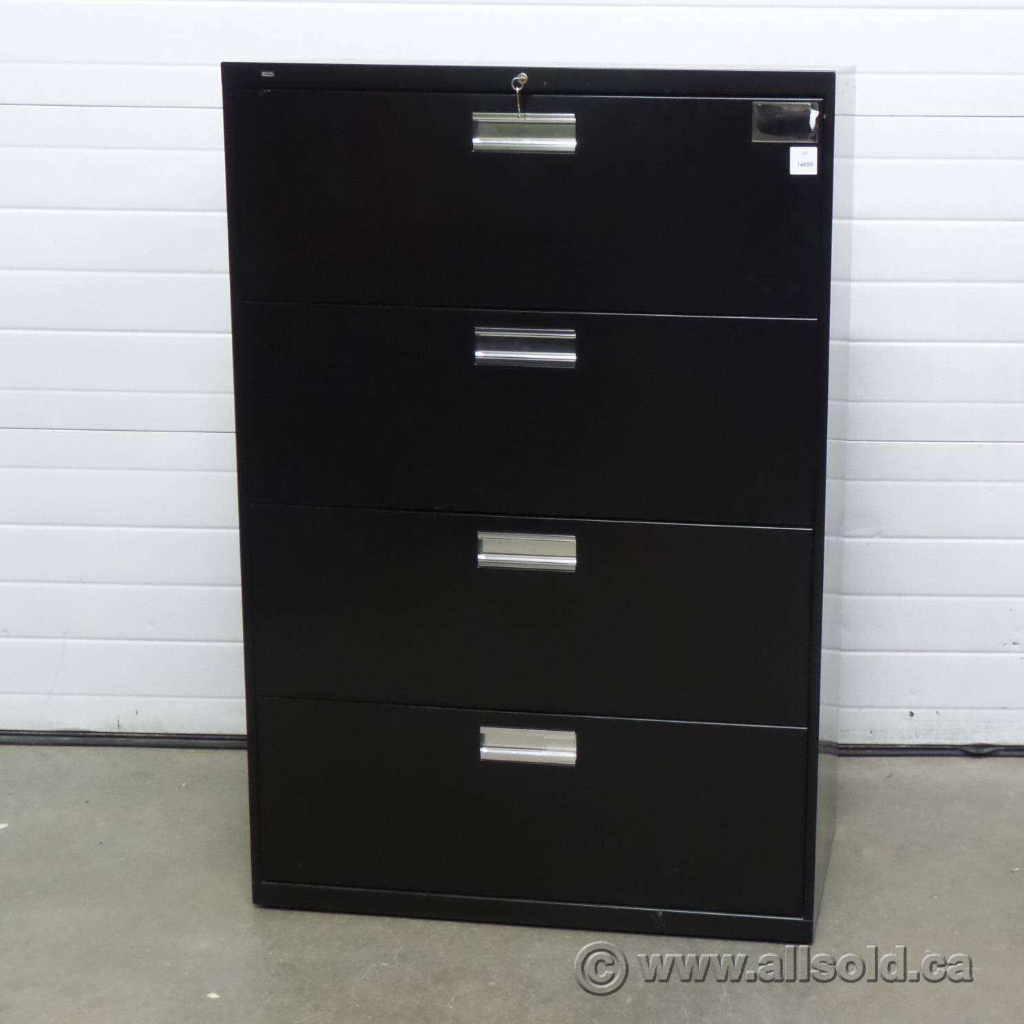 Prosource Black 36 4 Drawer Lateral File Cabinet Locking Allsold inside proportions 1488 X 1488