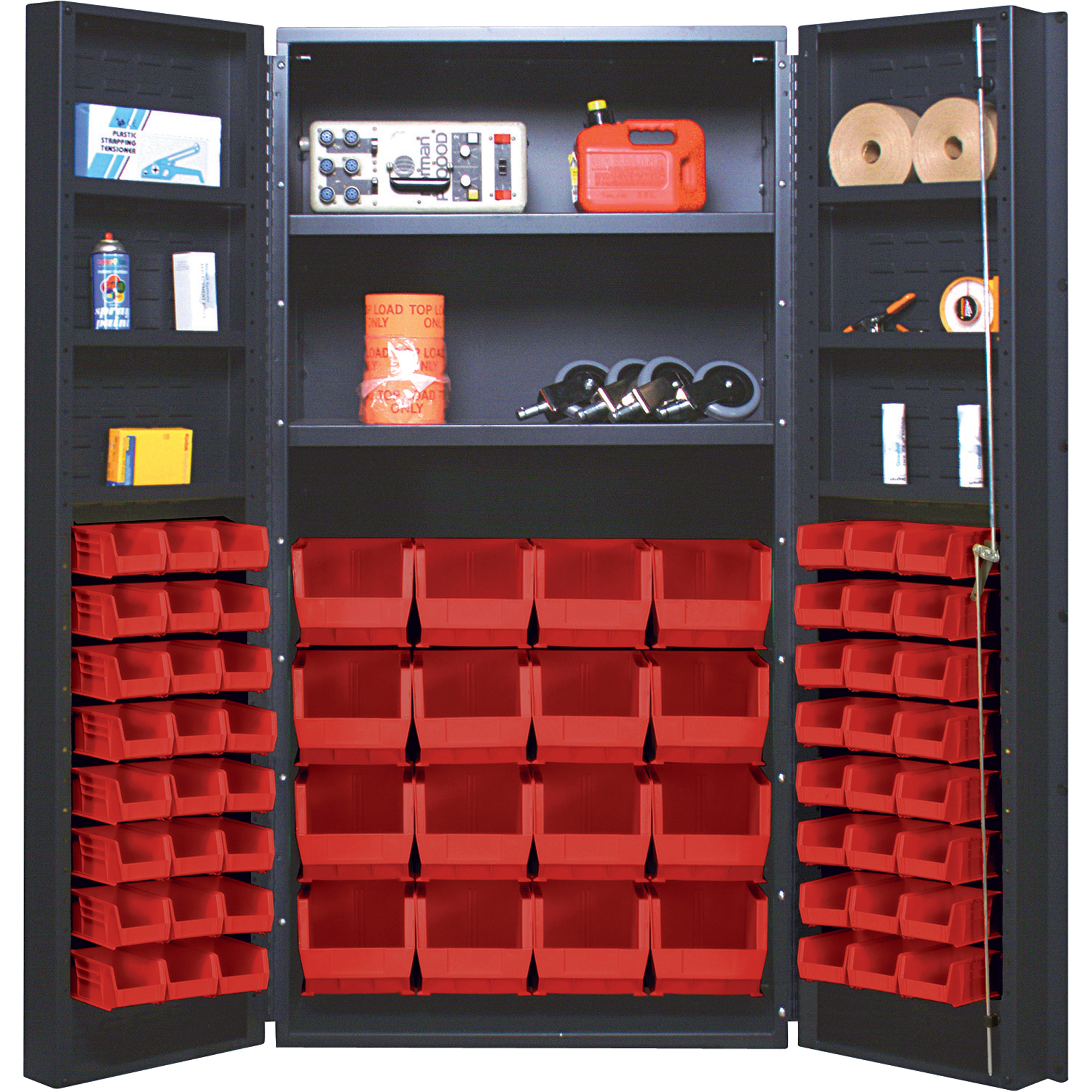 Quantum Storage Cabinet With 64 Bins 36in X 24in X 72in Size with proportions 2000 X 2000