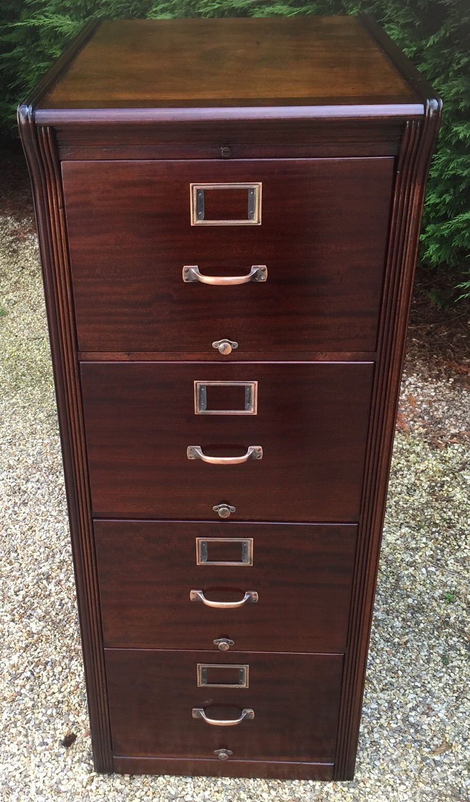 Rare Arts Crafts 4 Drawer Mahogany Filing Cabinet Mint Condition with regard to dimensions 915 X 1560