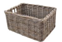 Rectangular Grey Buff Rattan Deep Storage Baskets regarding measurements 1000 X 1000