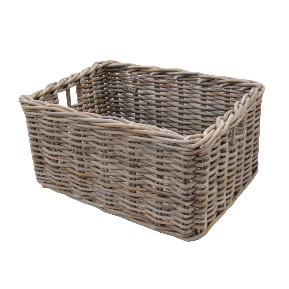 Rectangular Grey Buff Rattan Deep Wicker Storage Baskets Basket pertaining to dimensions 1000 X 1000