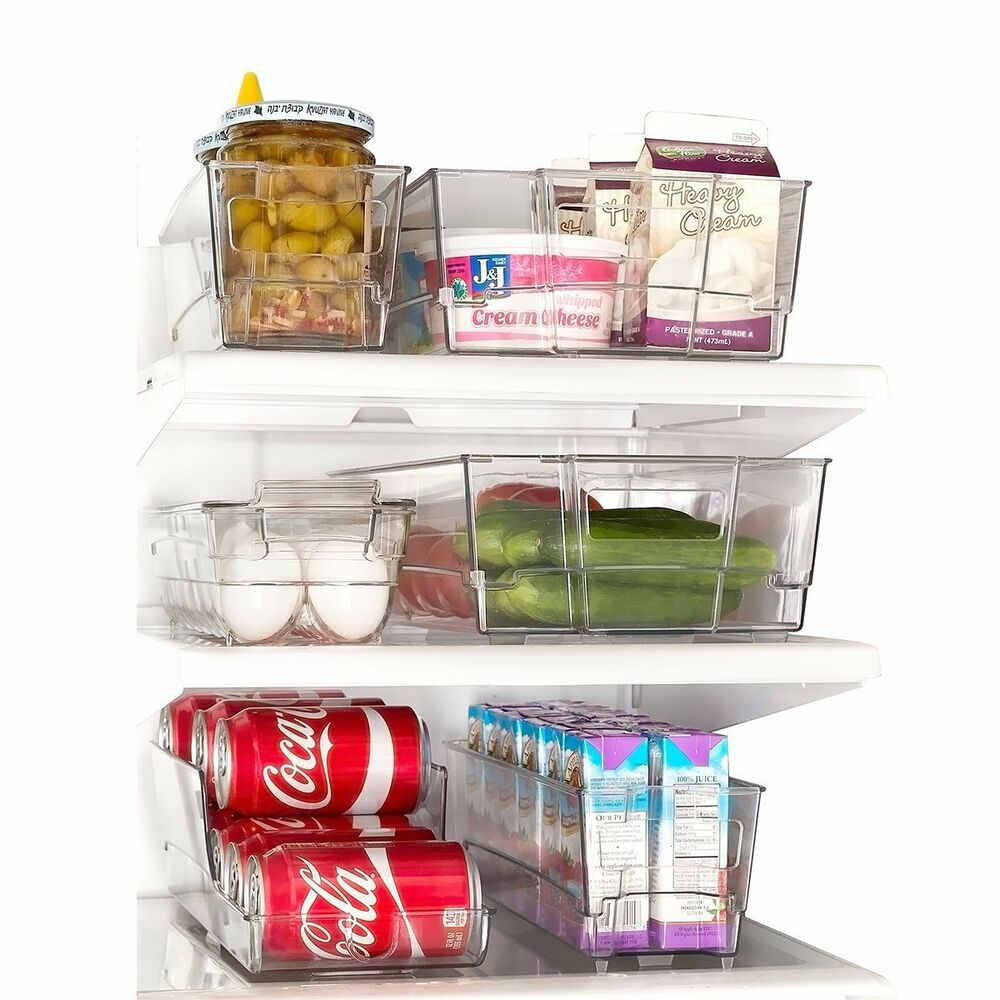 Refrigerator Storage Bins Set Freezer Organizer Stackable Heavy Duty regarding size 1000 X 1000