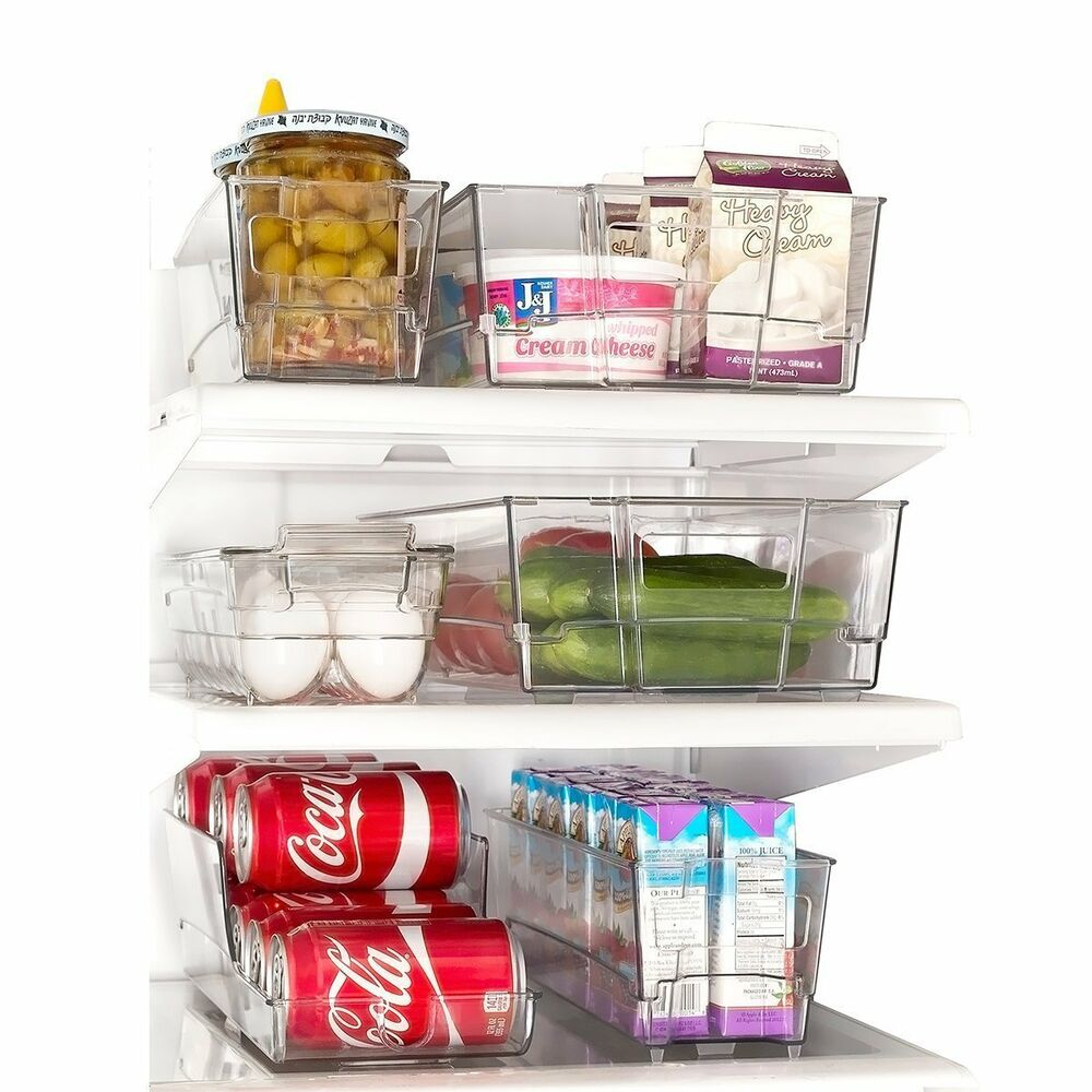 Refrigerator Storage Bins Set Freezer Organizer Stackable Heavy Duty within dimensions 1000 X 1000