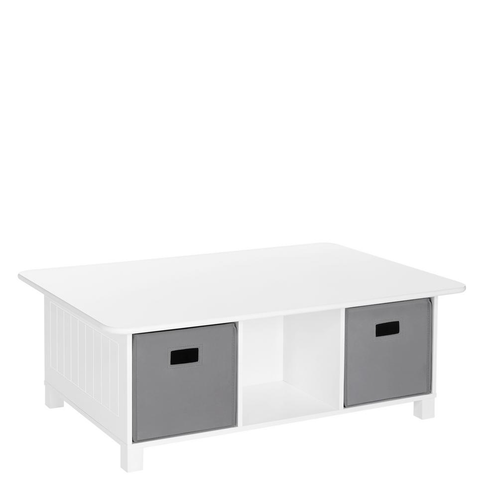 Riverridge Home Kids White 6 Cub Storage Activity Table With 2 in measurements 1000 X 1000