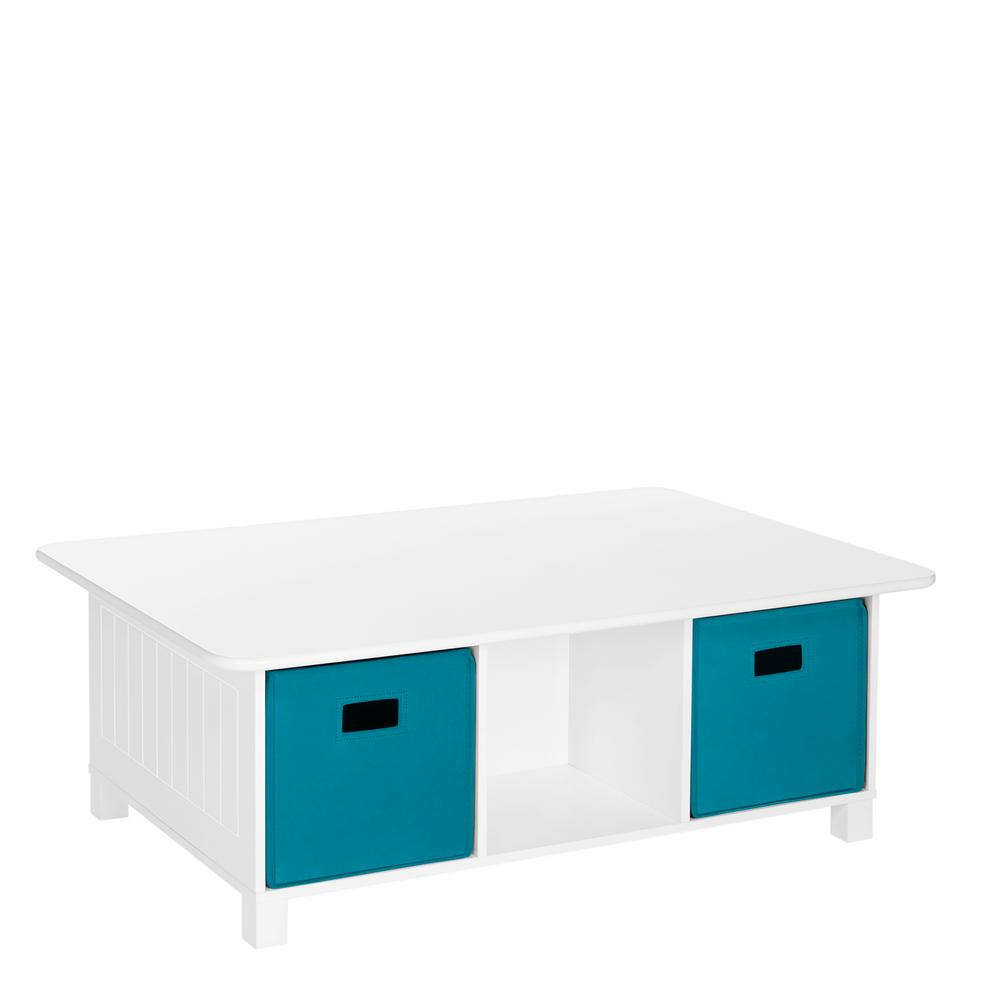 Riverridge Home Kids White 6 Cub Storage Activity Table With 2 with dimensions 1000 X 1000