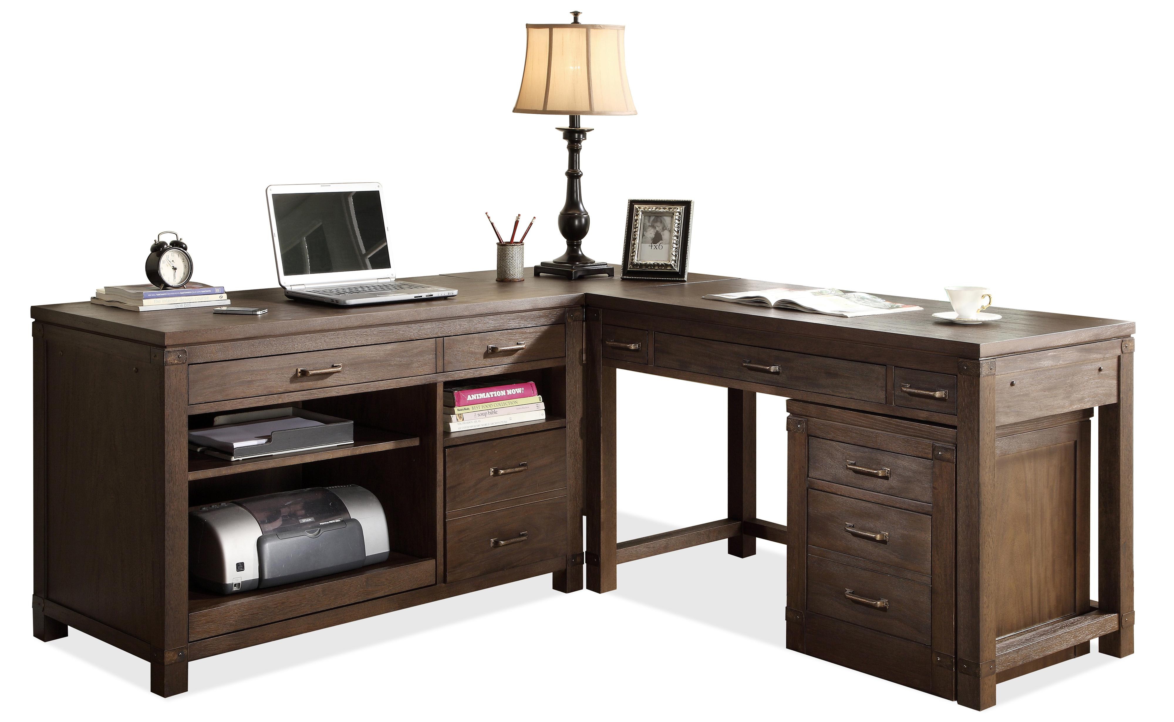 Riverside Furniture Promenade L Shaped Desk With Mobile File Cabinet with size 4000 X 2459