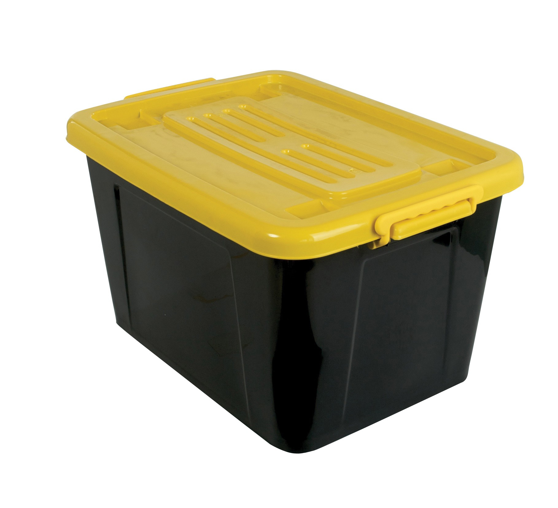 Rolling Box 53l With Lid Blackyellow From Storage Box throughout size 1818 X 1653