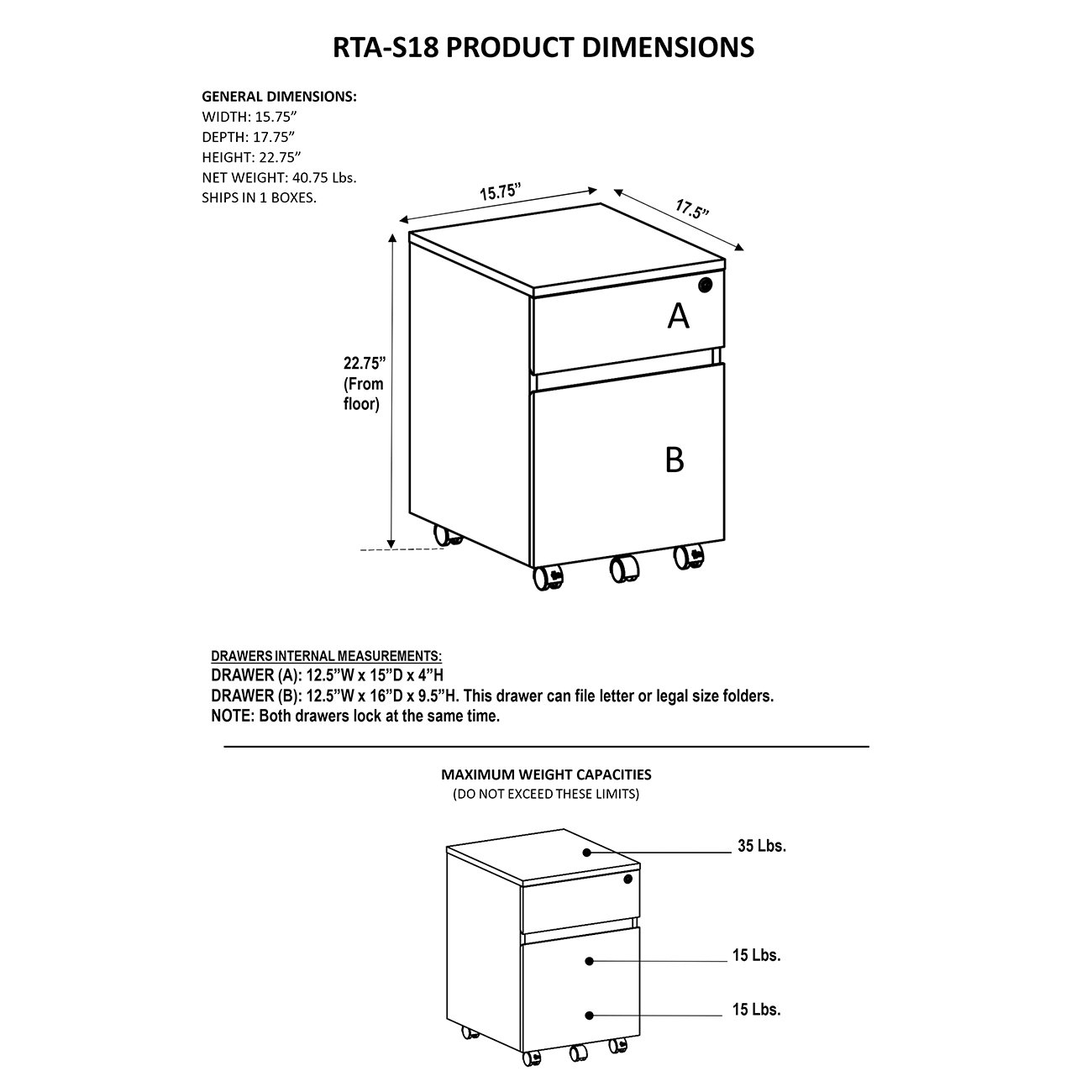 Rolling Two Drawer Vertical Filing Cabinet With Lock And Storage in size 1300 X 1300