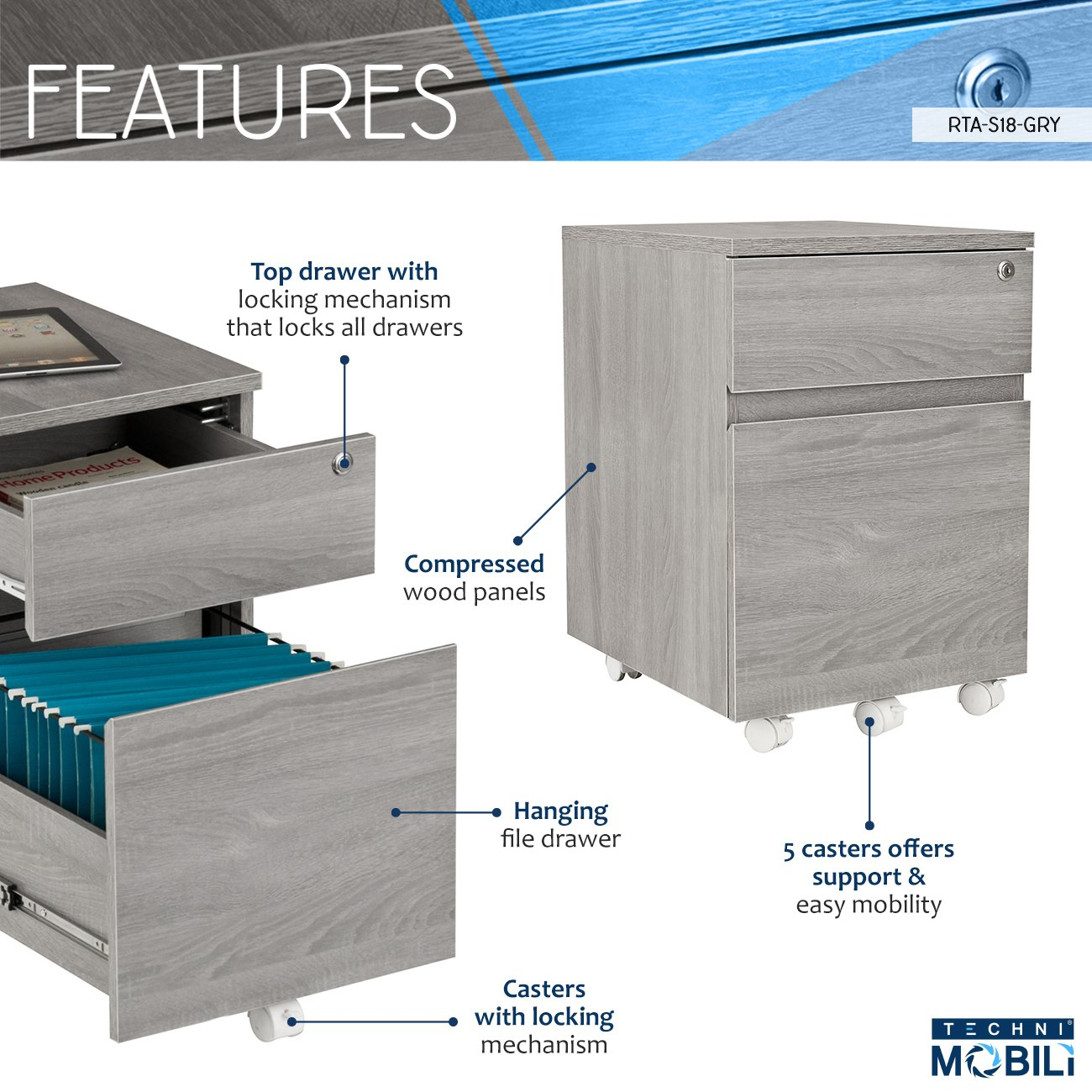 Rolling Two Drawer Vertical Filing Cabinet With Lock And Storage inside dimensions 1300 X 1300