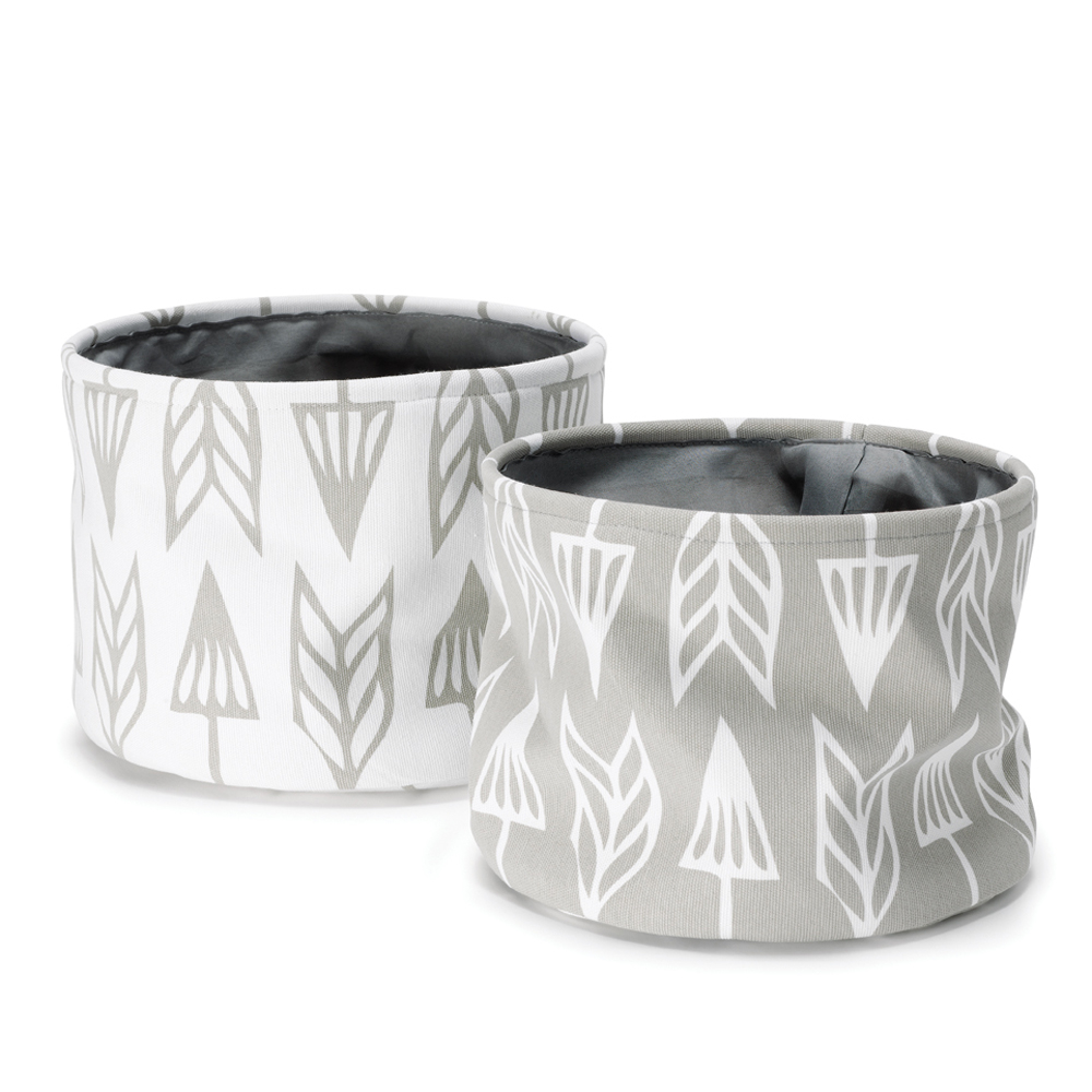 Roomblush Arrow Printed Mini Storage Baskets In Grey regarding proportions 1000 X 1000