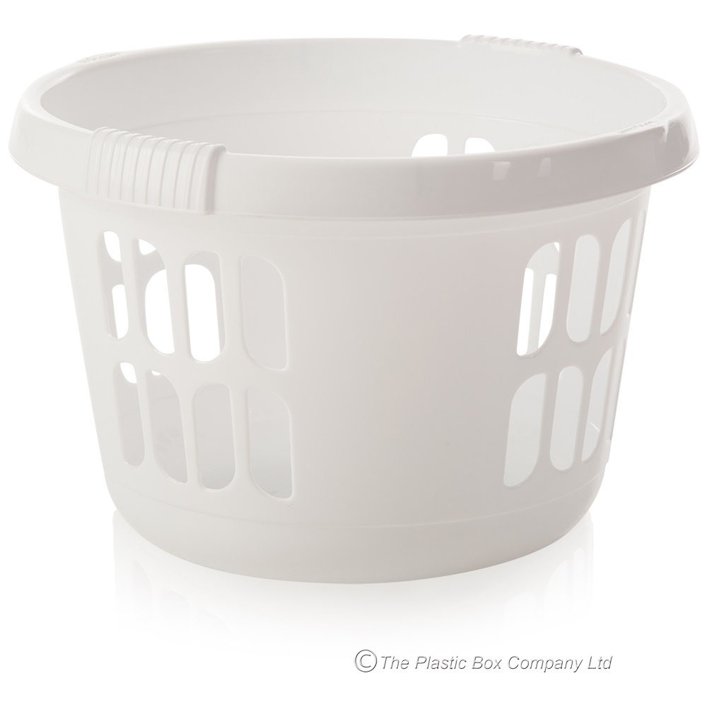 Round White Plastic Laundry Basket regarding dimensions 1000 X 1000