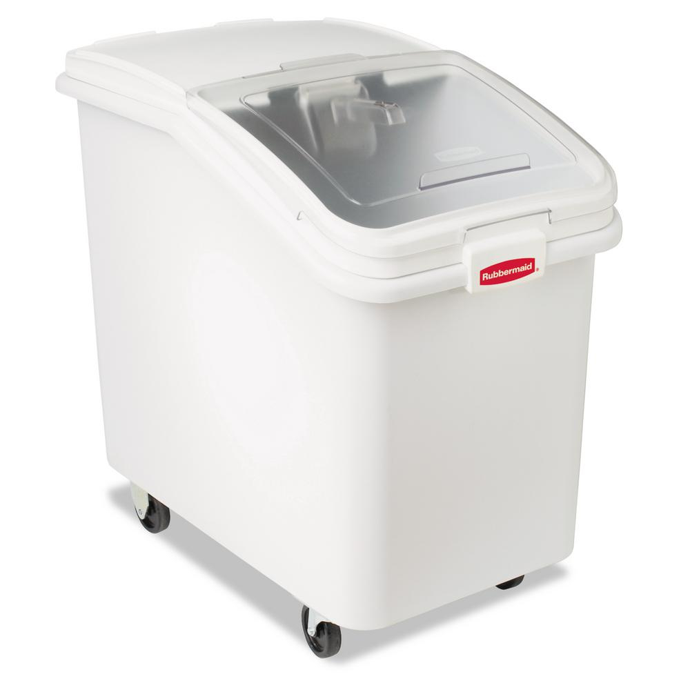 Rubbermaid Commercial Products 309 Gal White Prosave Mobile Ingredient Bin With 32 Oz Scoop inside proportions 1000 X 1000