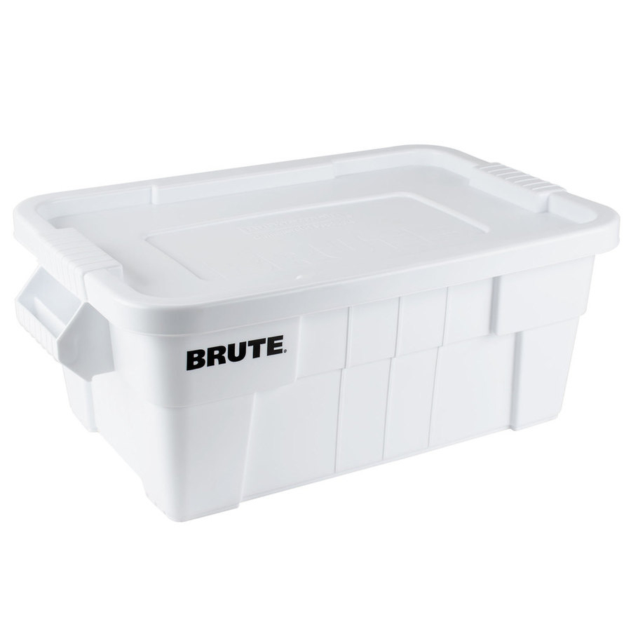 Rubbermaid Commercial Products Brute 14 Gallon 56 Quart White Tote intended for size 900 X 900