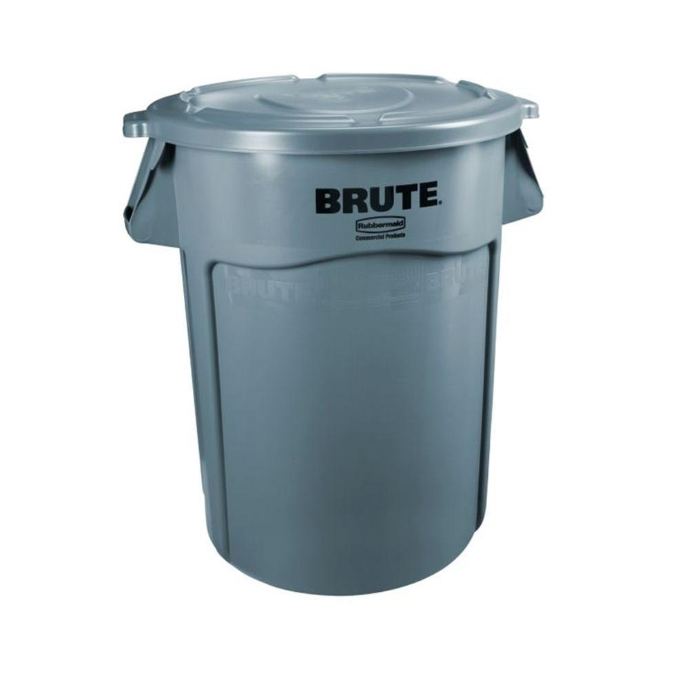 Rubbermaid Commercial Products Brute 32 Gal Gray Round Vented Trash with regard to dimensions 1000 X 1000