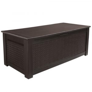 Rubbermaid Patio Chic 136 Gal Resin Basket Weave Patio Storage pertaining to dimensions 1000 X 1000