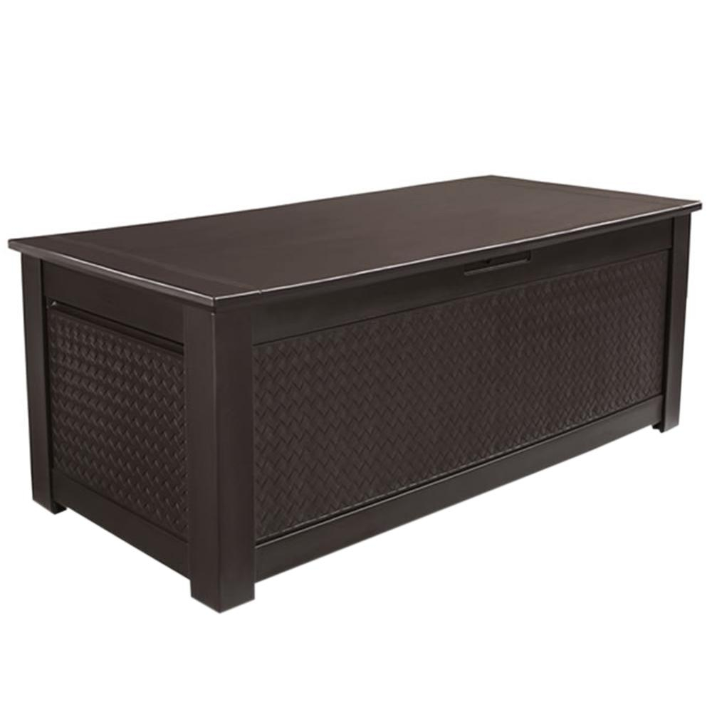 Rubbermaid Patio Chic 136 Gal Resin Basket Weave Patio Storage pertaining to dimensions 1000 X 1000