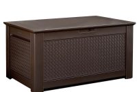 Rubbermaid Patio Chic 93 Gal Resin Basket Weave Patio Storage Bench intended for measurements 1000 X 1000
