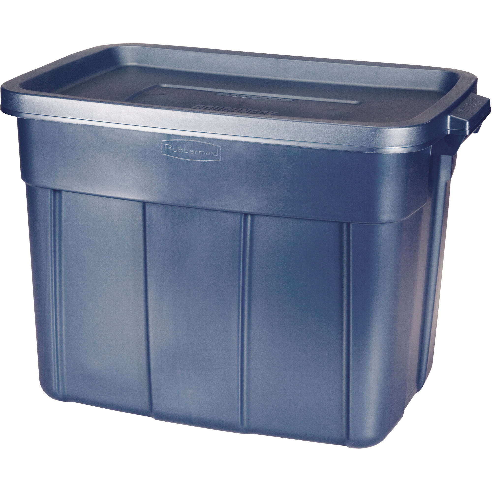 Rubbermaid Roughneck 18 Gal Storage Box Dark Indigo Metallic Set in dimensions 2000 X 2000